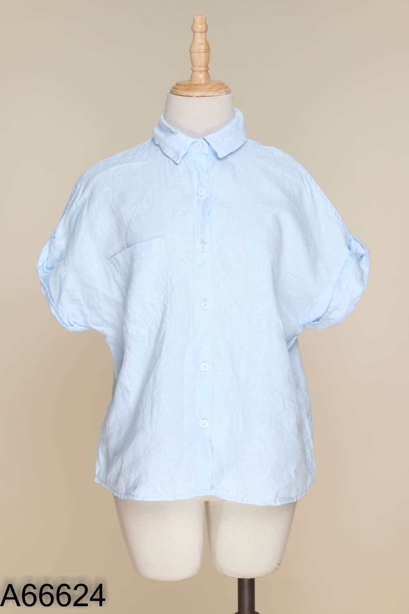Áo sơ mi linen xanh