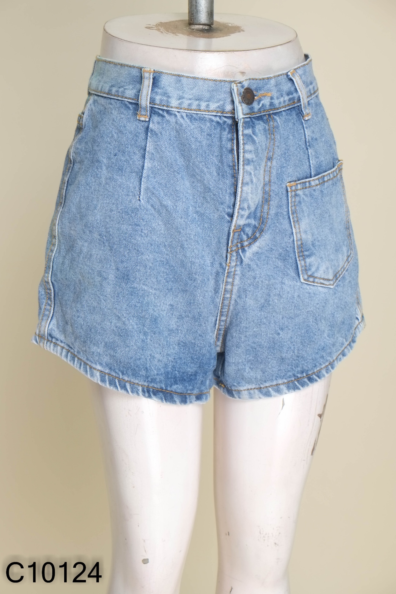 Quần shorts jeans xanh