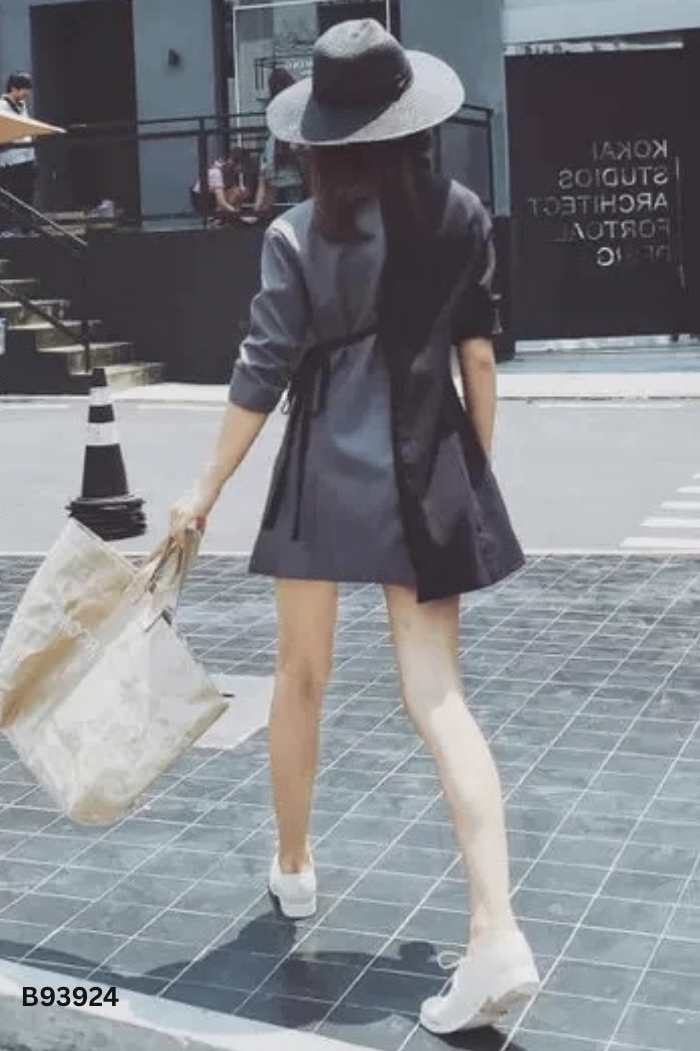 Áo khoác vest nâu phối kẻ caro