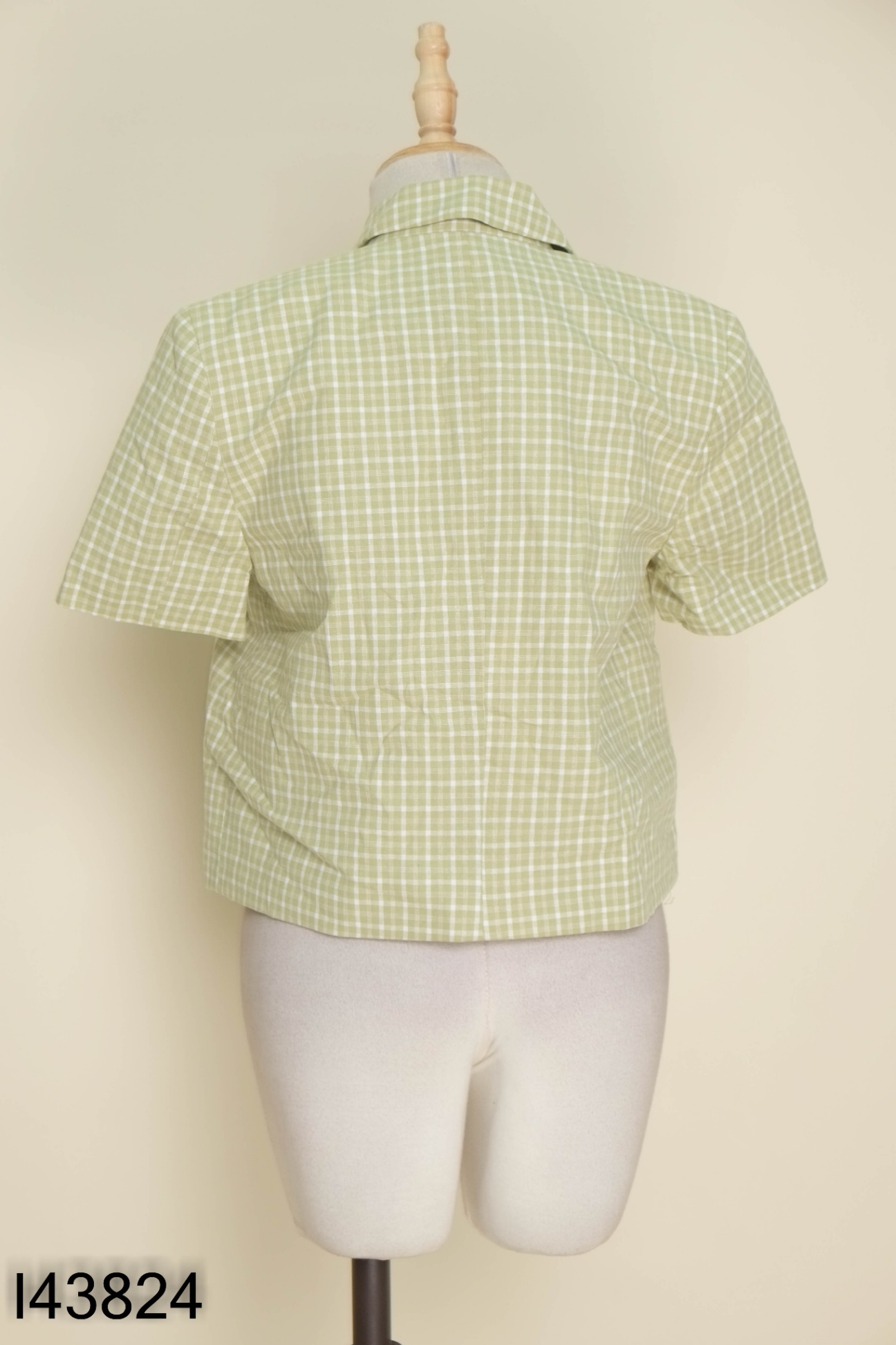 Áo ROUTINE xanh kẻ caro trắng