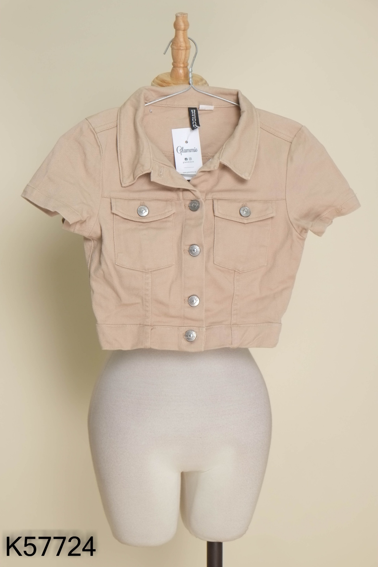 Áo HM jeans nâu be