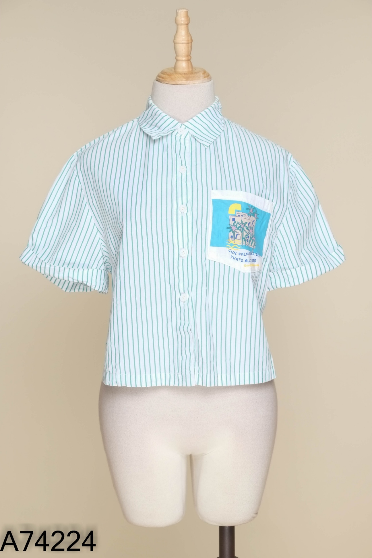 Áo sơ mi ADORE DRESS xanh sọc