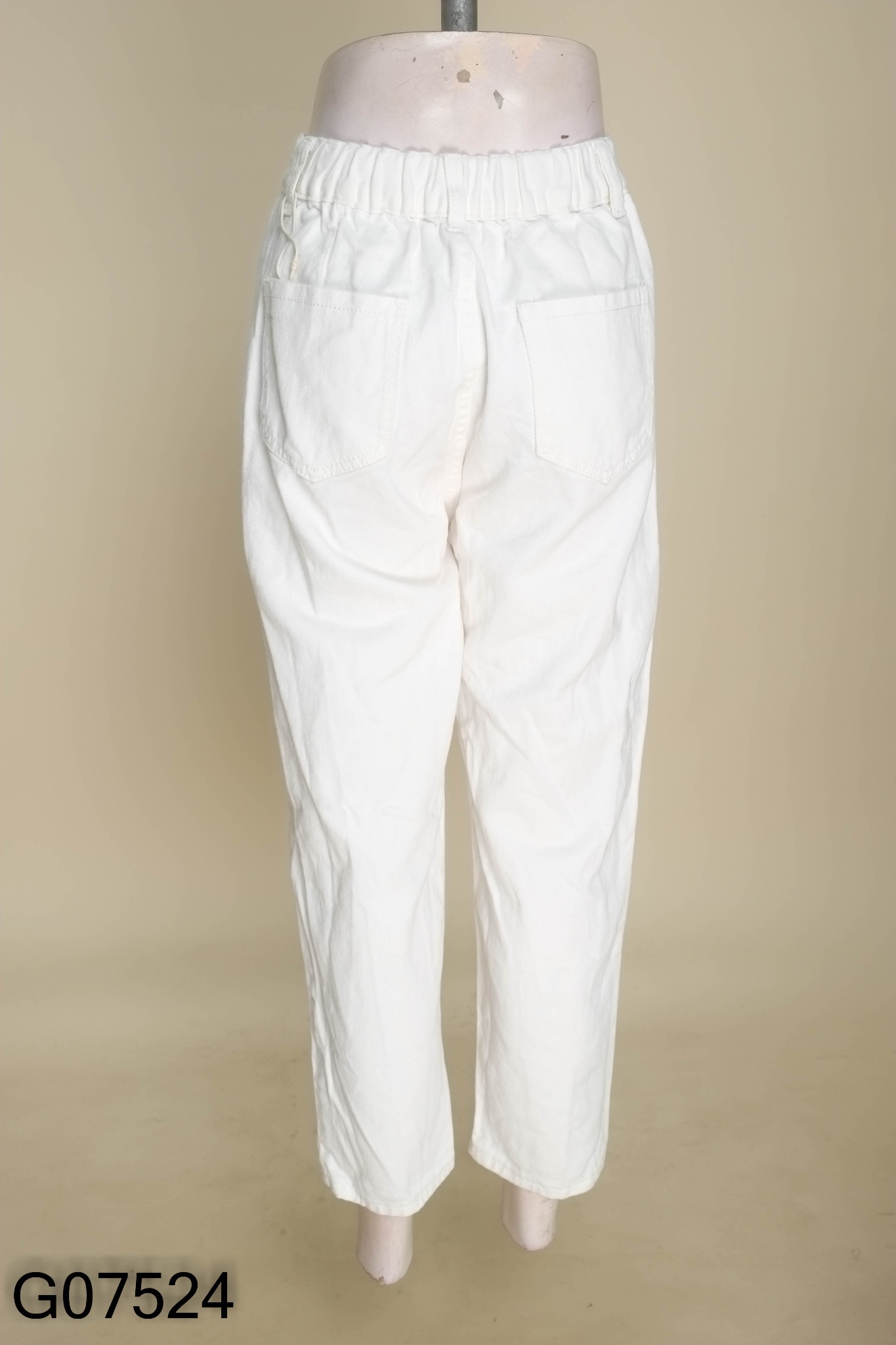 Quần baggy jeans trắng