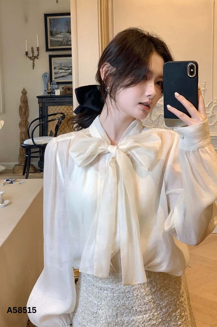 Áo sơ mi be cúc ngọc