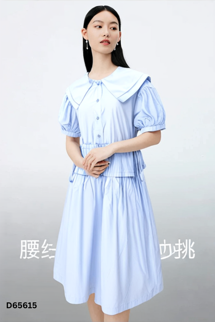 Váy kiểu xanh trơn