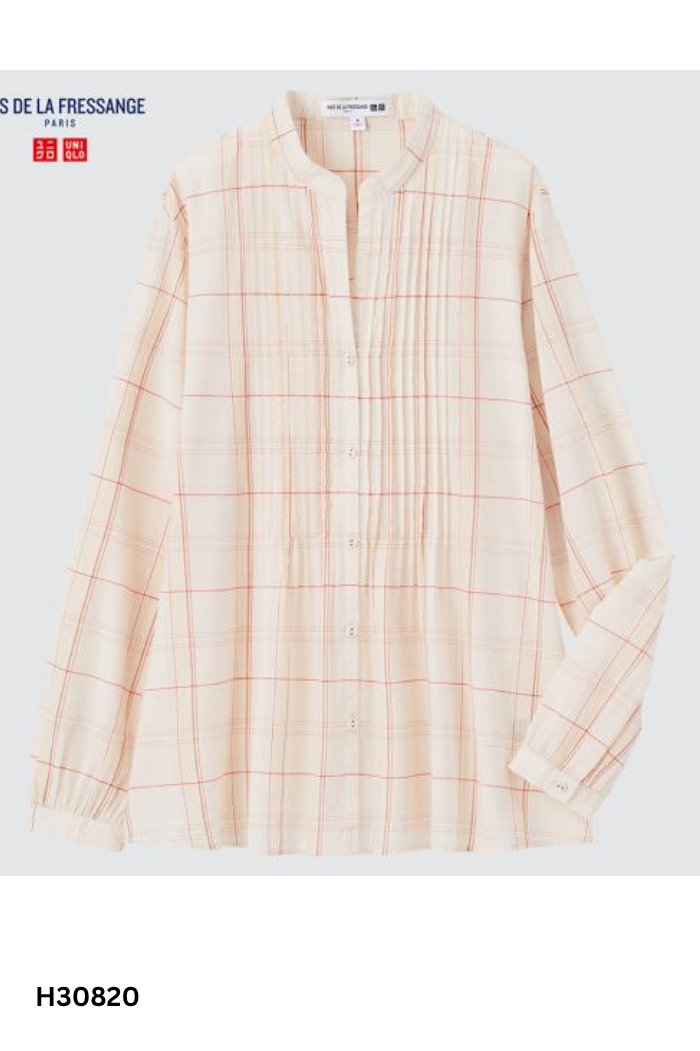 Áo sơ mi UNIQLO be kẻ