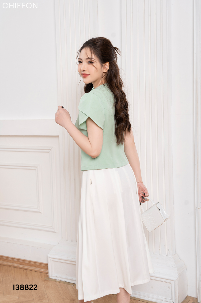 Áo CHIFFON xanh cúc ngọc