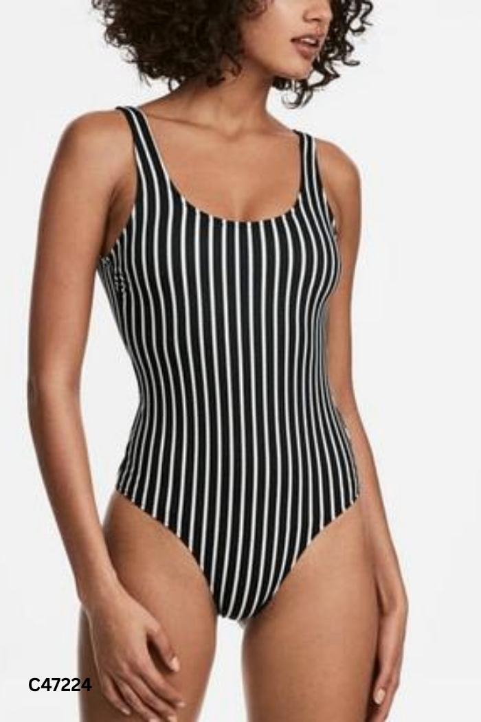 Bikini HM xám đen kẻ trắng