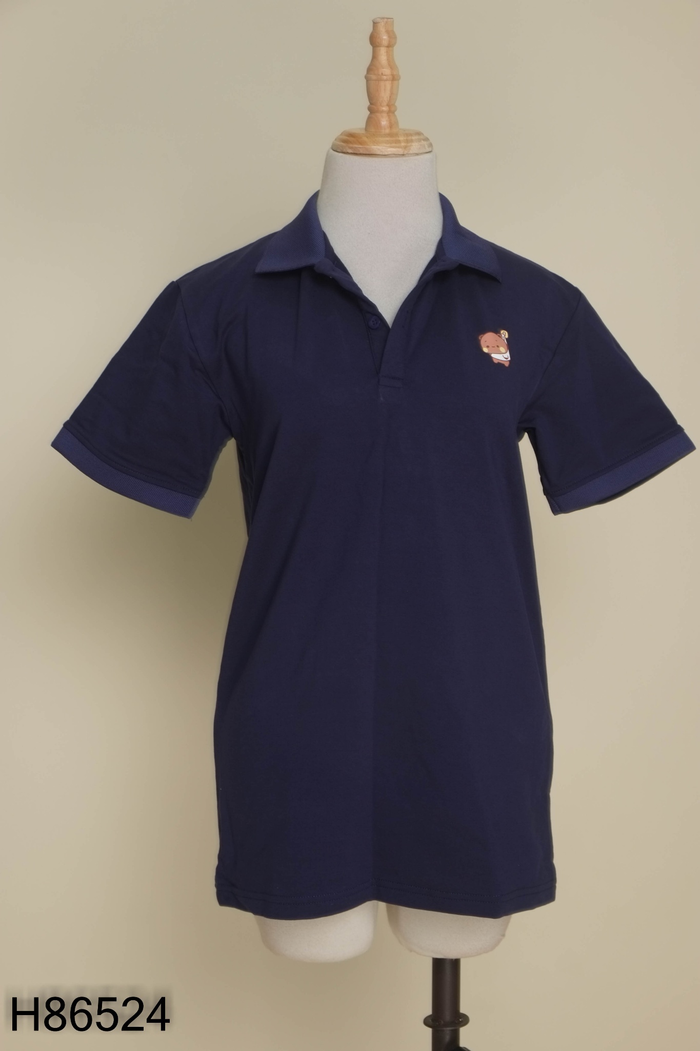 NEWTAG Áo polo BIBOO xanh than in hình
