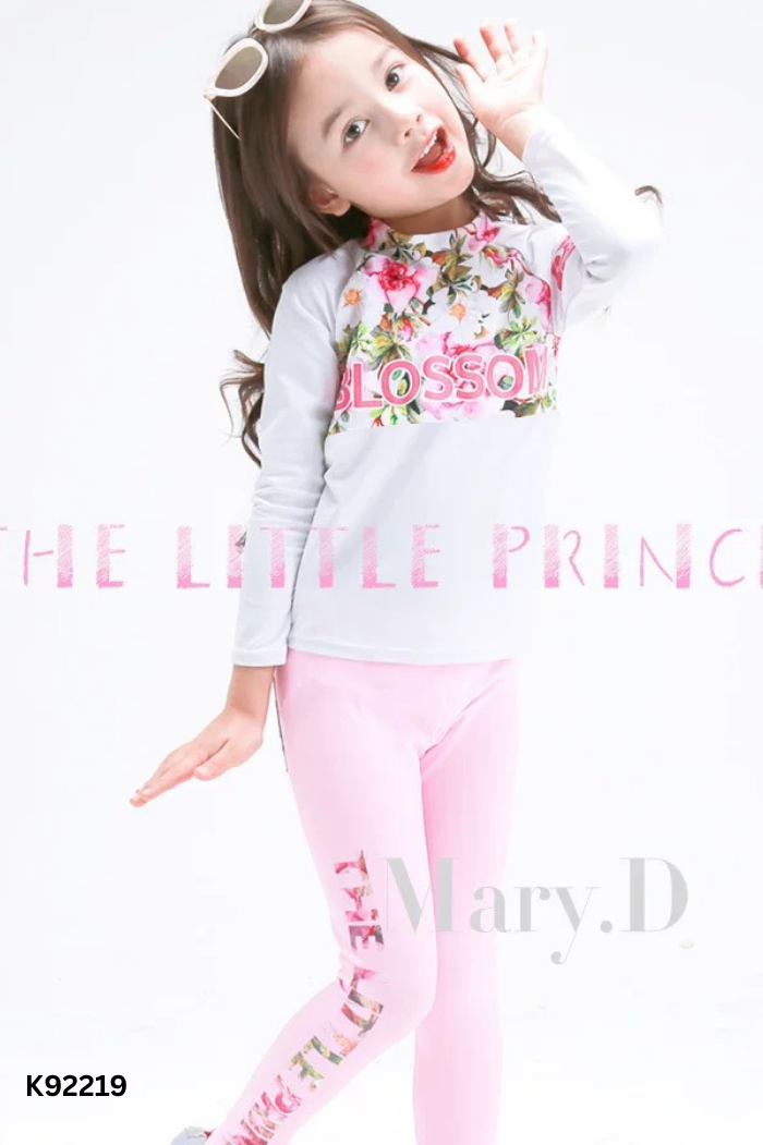 SET Đồ bơi trắng phối hồng KIDS
