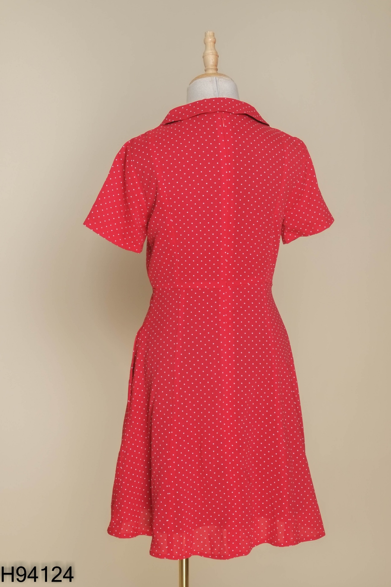 NEWTAG Váy ADORE DRESS đỏ chấm bi trắng