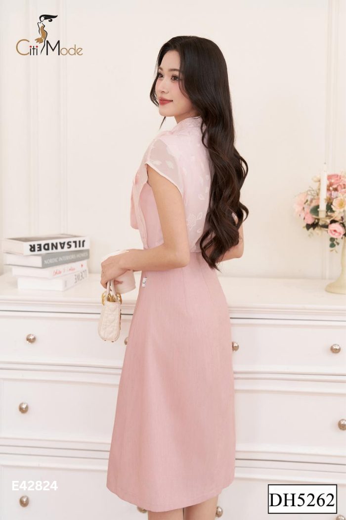 Váy hồng CITI MODA buộc nơ
