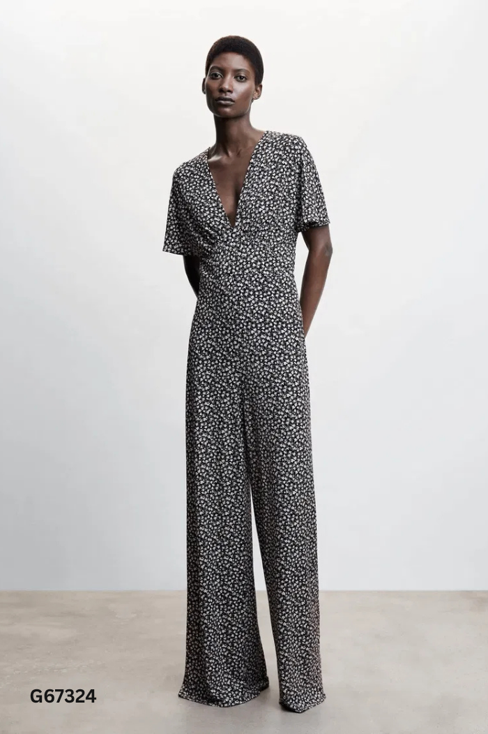 Jumpsuits đen MANGO hoa be