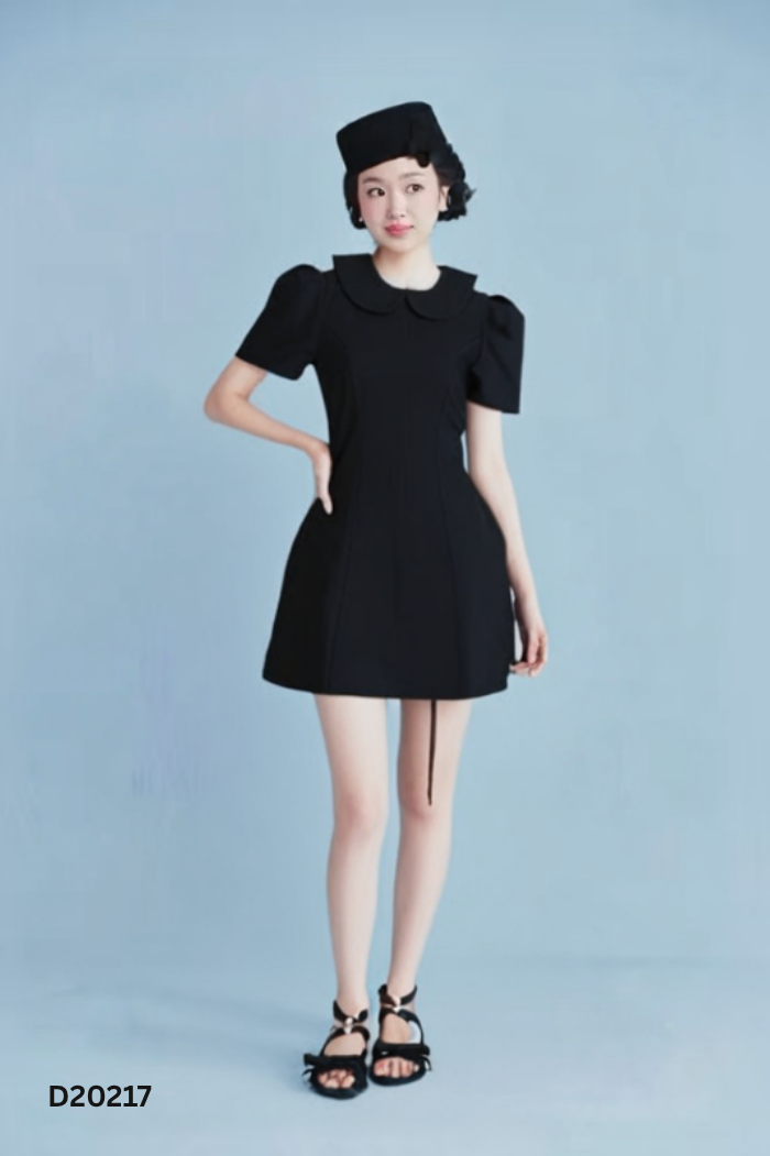 NEWTAG Váy đen cổ sen