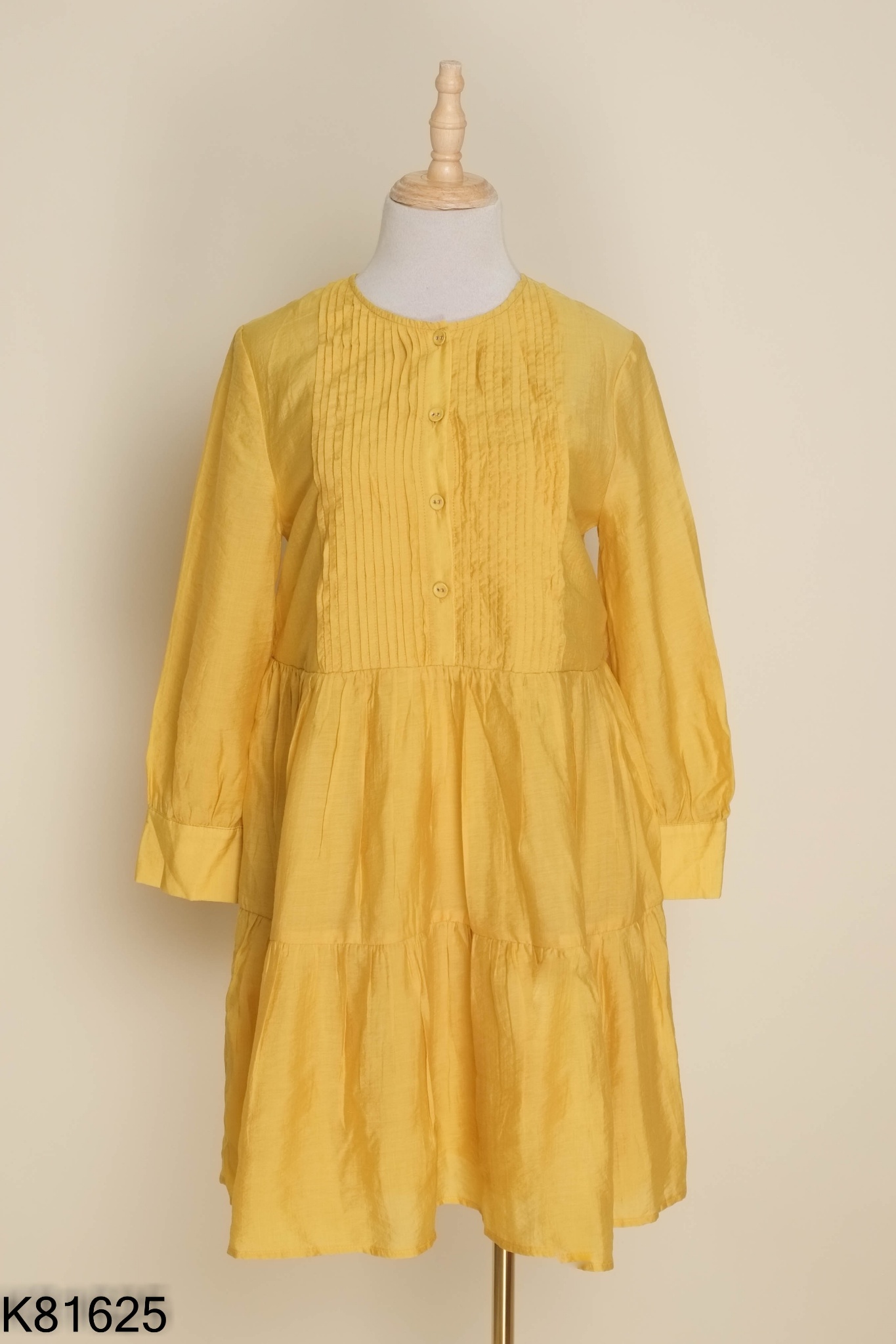 Váy babydoll DAISY vàng gấp ly
