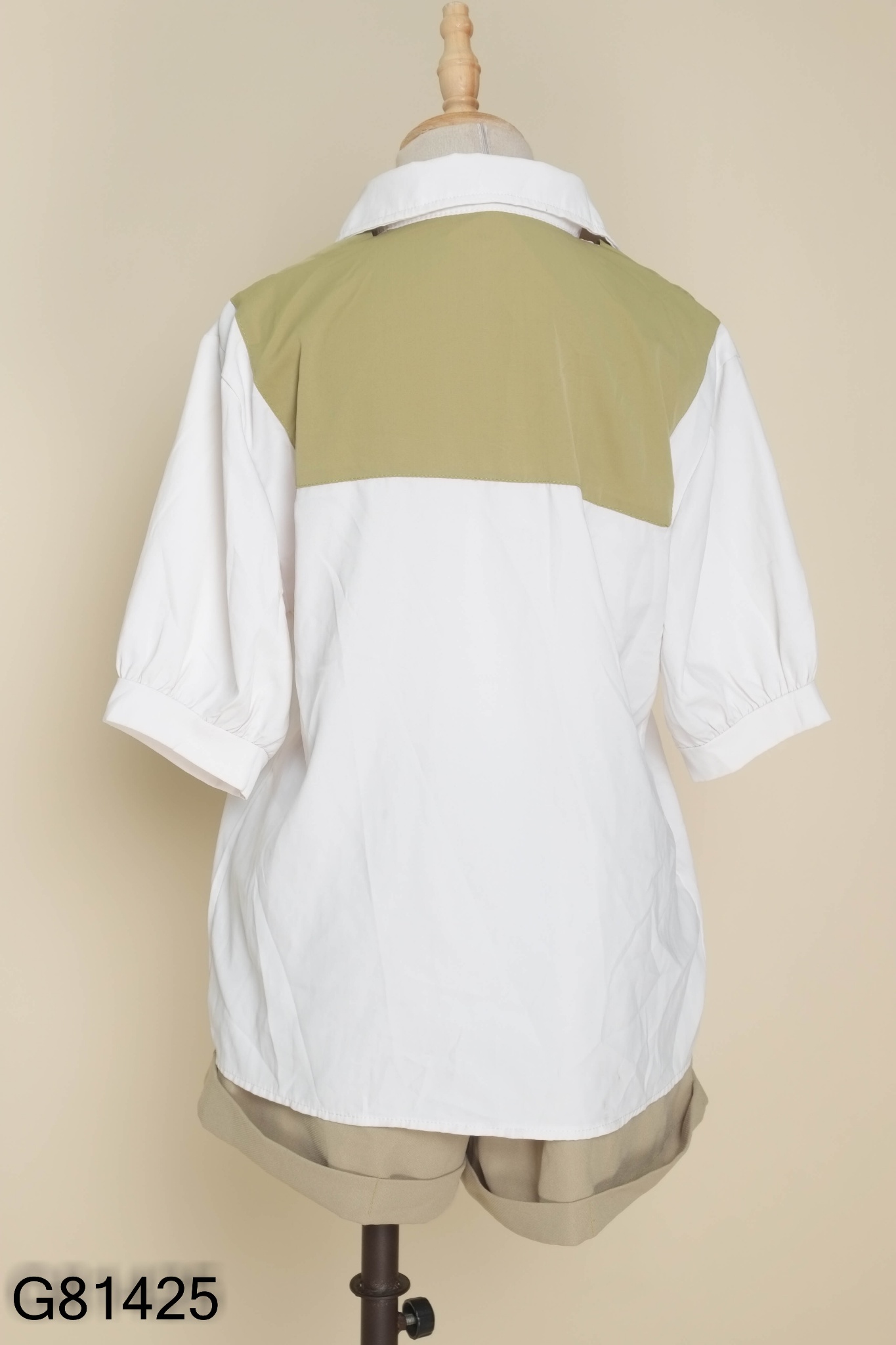 SET Áo sơ mi trắng nơ xanh + quần short xanh