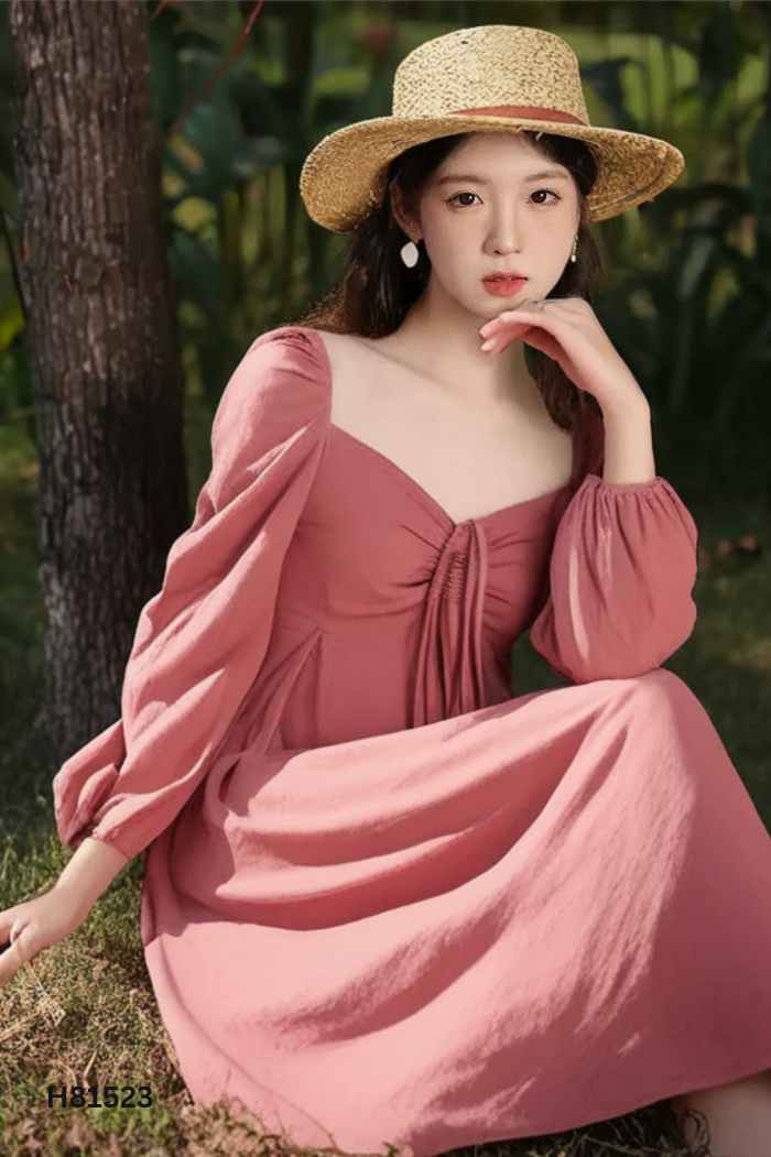 Váy kiểu hồng trơn