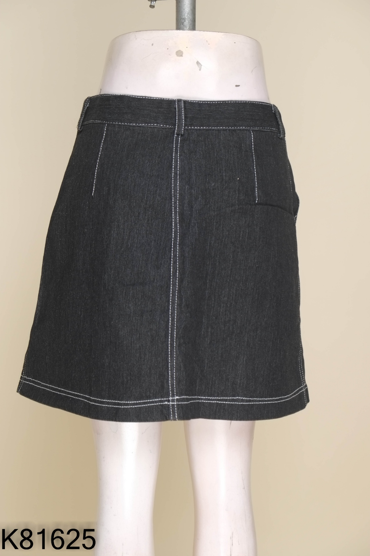 Chân váy jeans LYRA xám viền chỉ