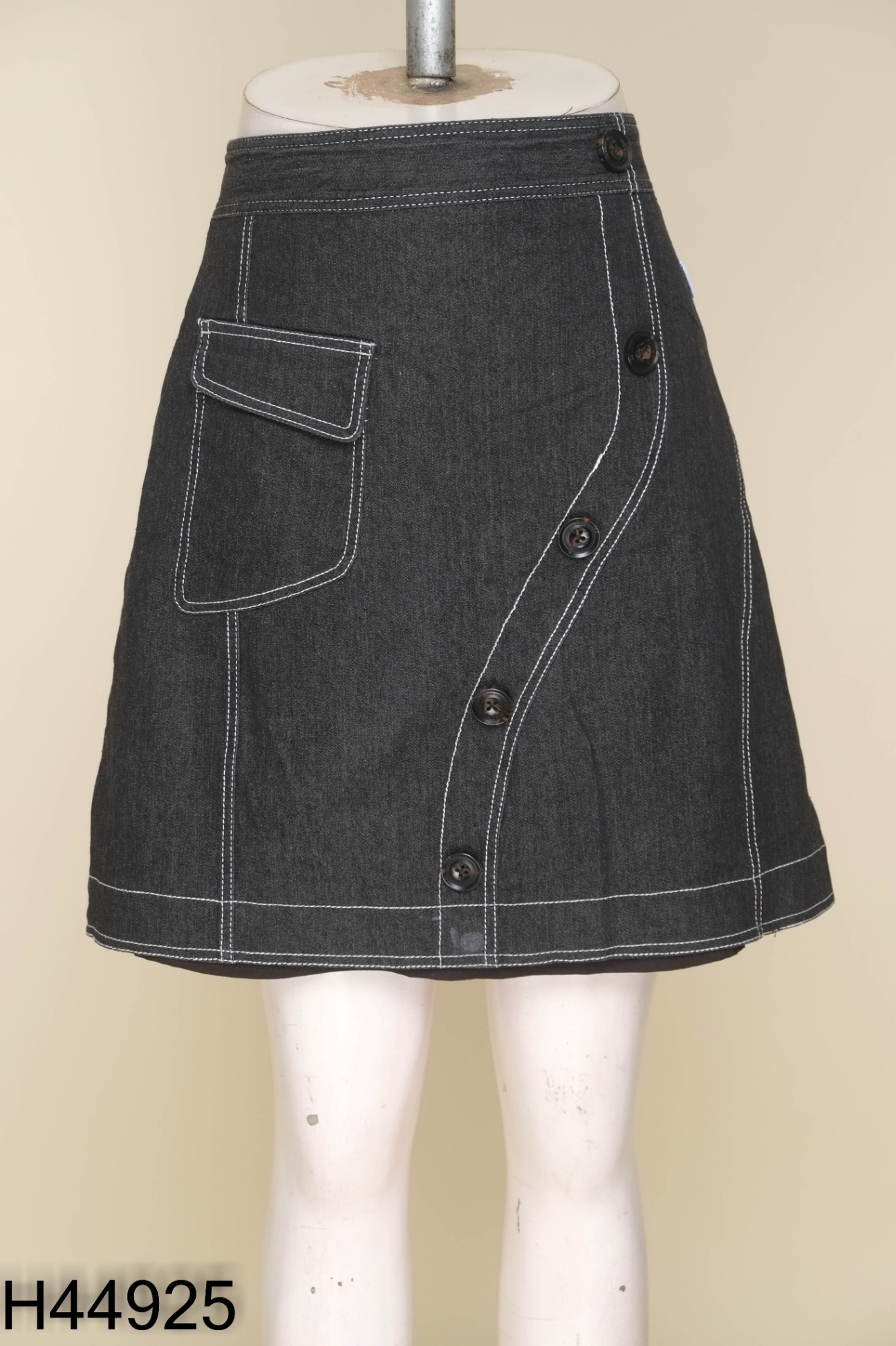 Chân váy LIIN jeans xám viền chỉ