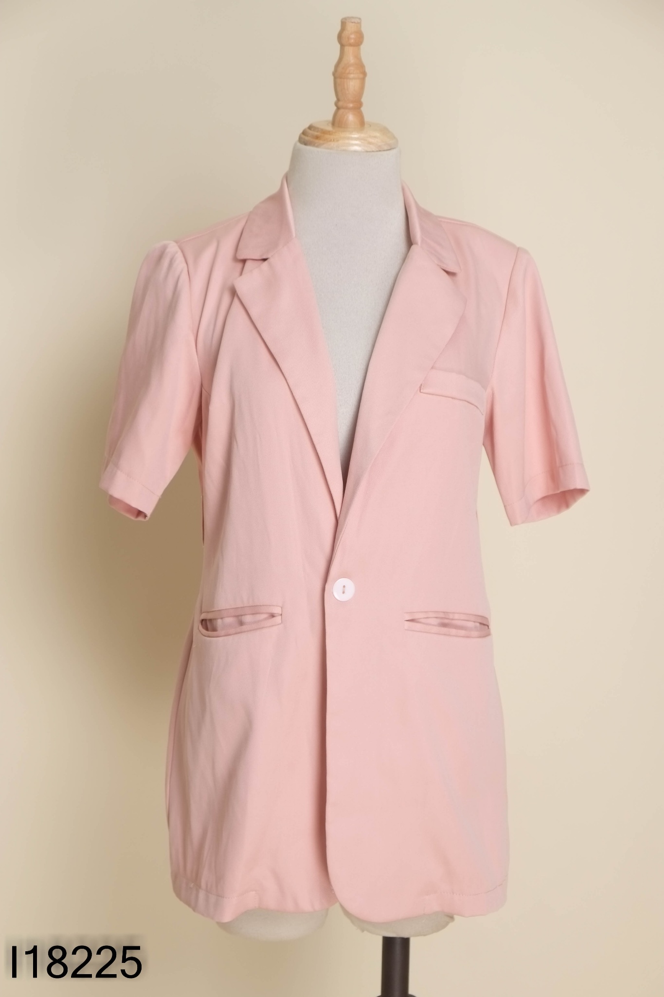 Áo blazer hồng trơn