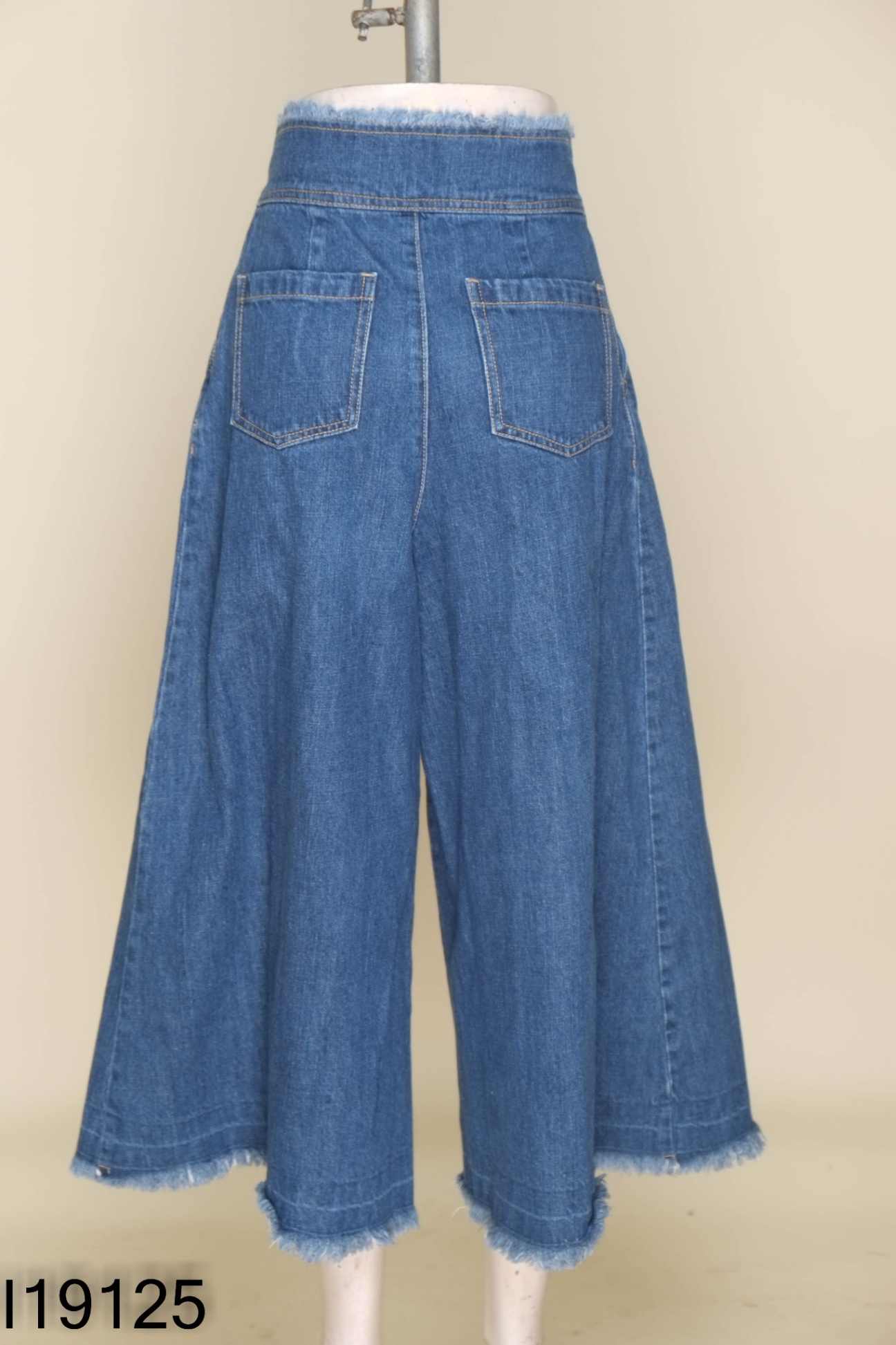 Quần culottes jeans xanh