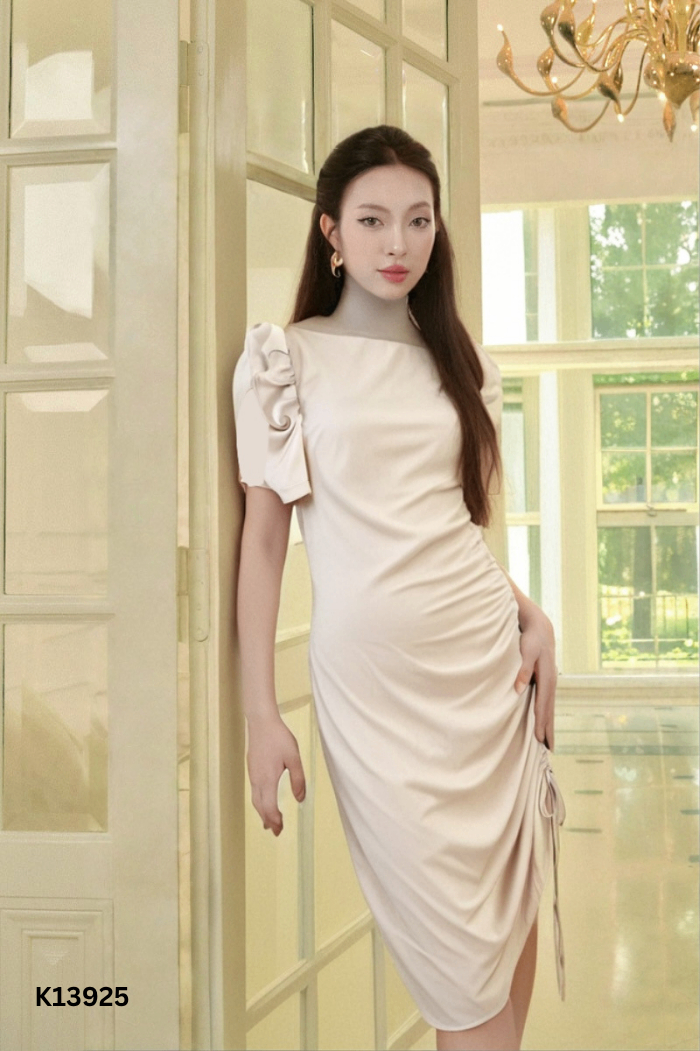 Váy lụa be dúm