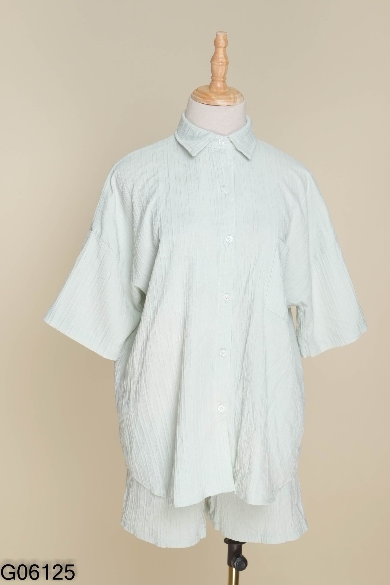 Set áo sơmi xanh + quần