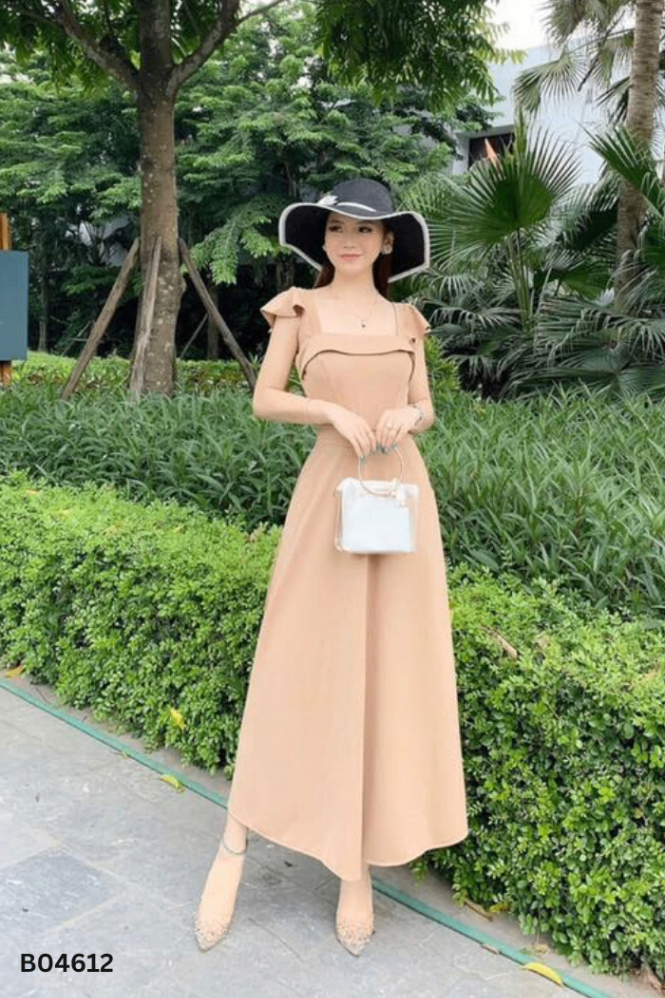 Váy hồng đất vai bèo