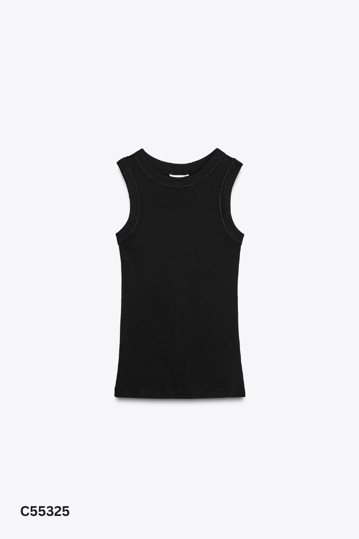 Áo ZARA 3 lỗ len tăm đen