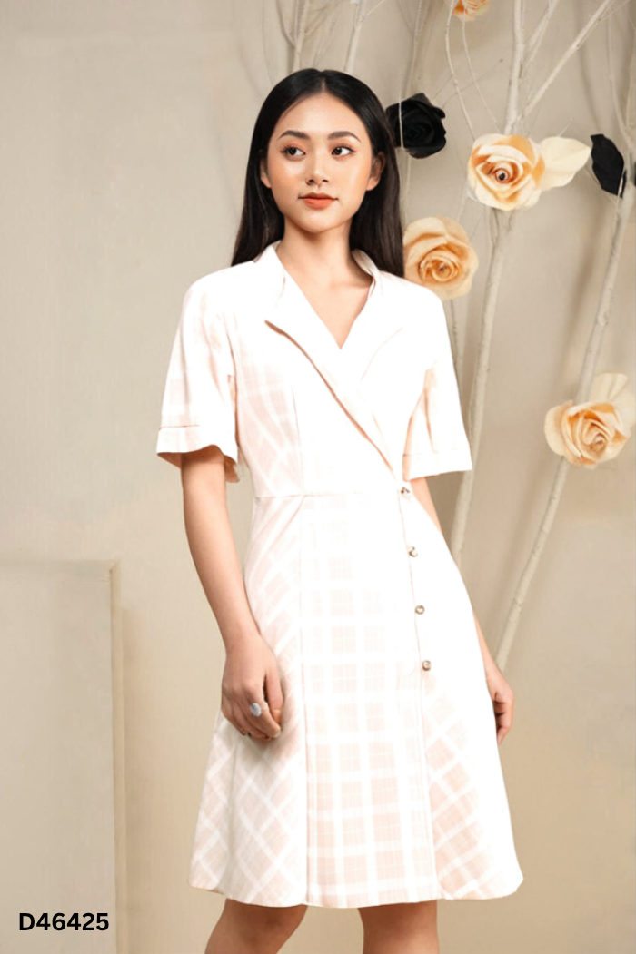 Váy DAISY be kẻ caro
