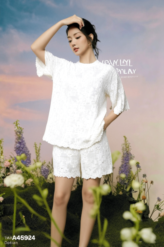 Set Áo ren be + quần shorts