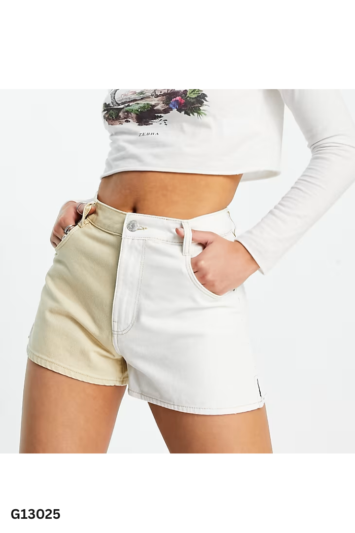 Quần BERSHKA shorts jeans be trắng