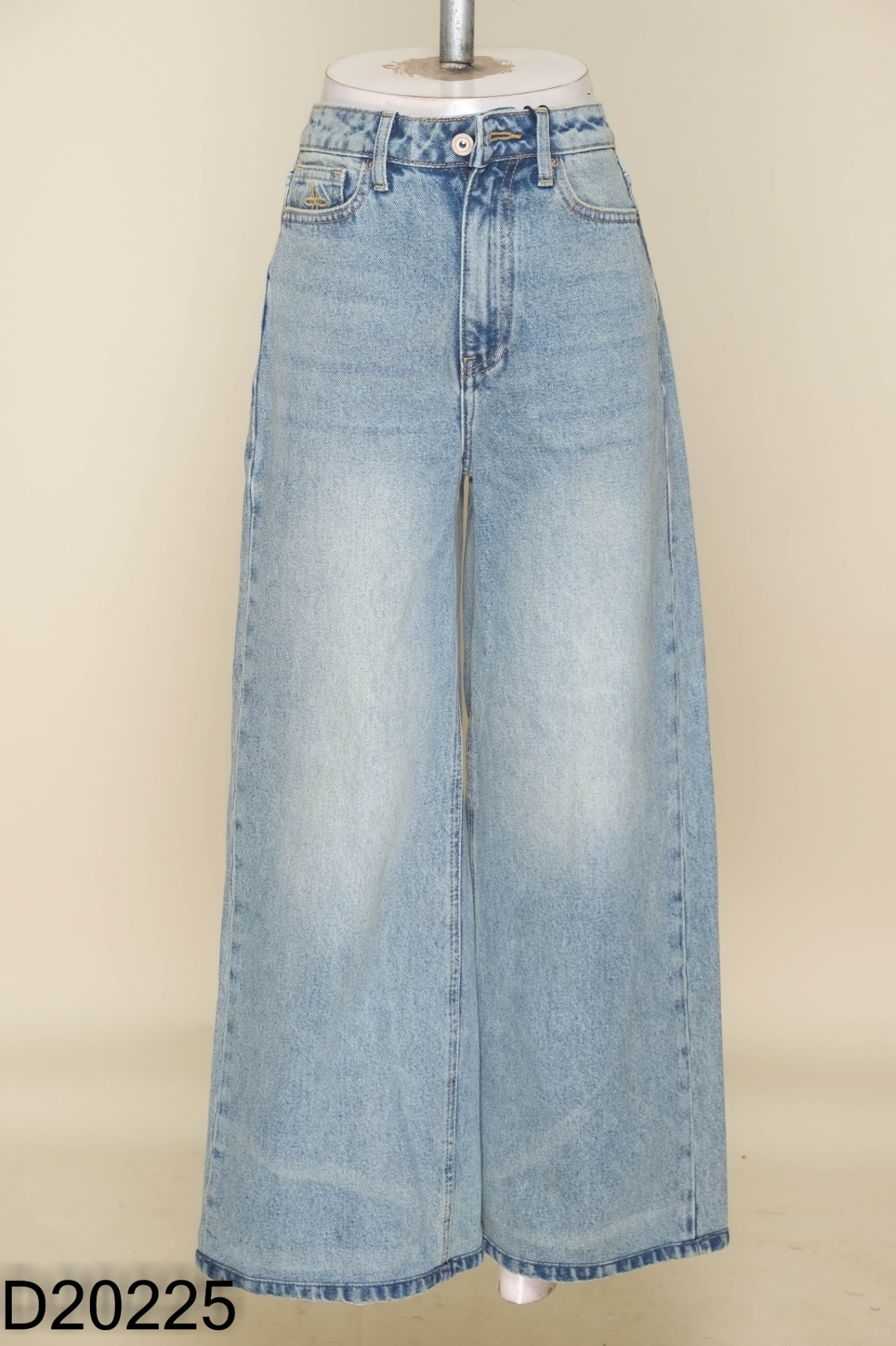 NEWTAG Quần jeans suông xanh trơn