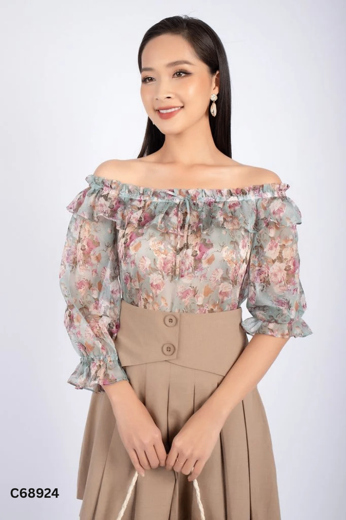 Chân váy PANTIO nâu phối khuy