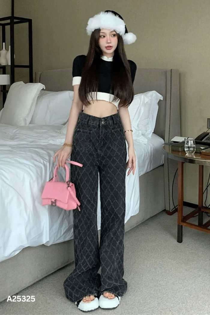 Quần jeans xám rách