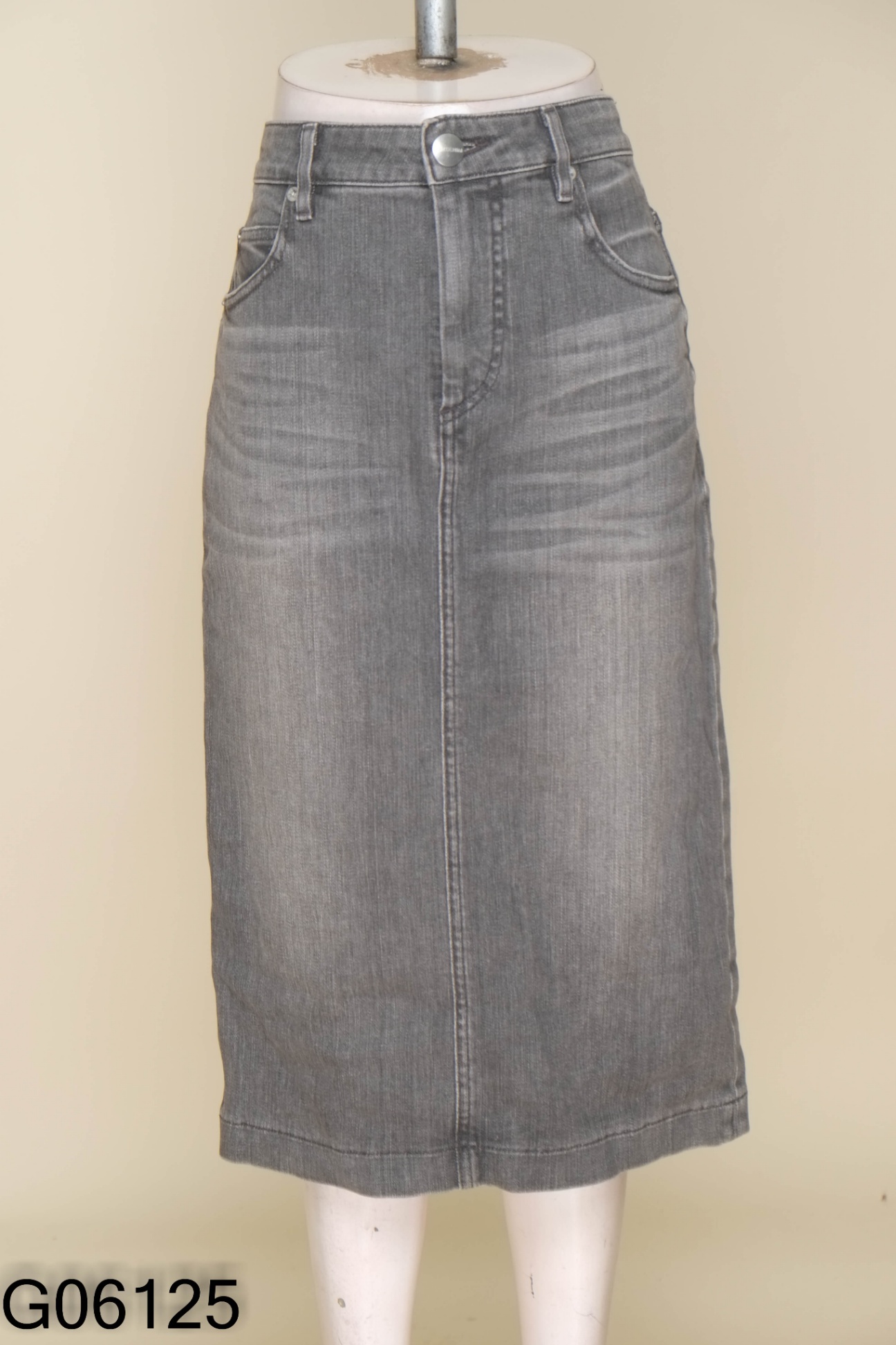 Chân váy jeans xám trơn