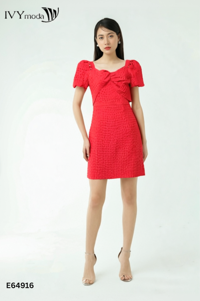 Váy đỏ IVY MODA cổ vuông