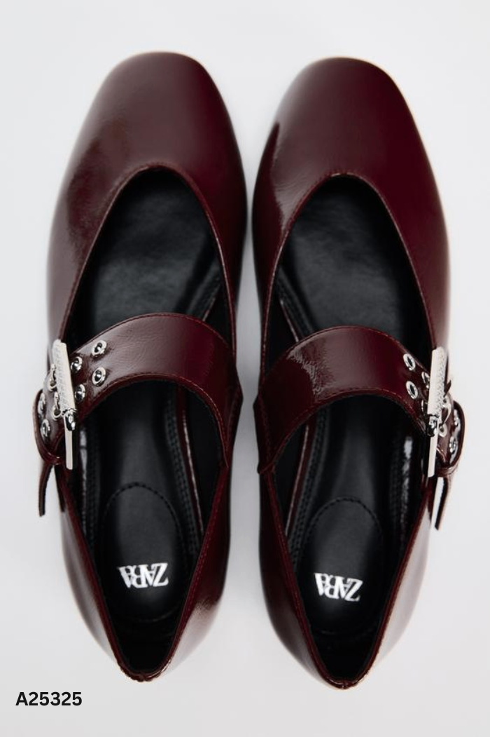 Giày bệt da đỏ (ZARA XUẤT)