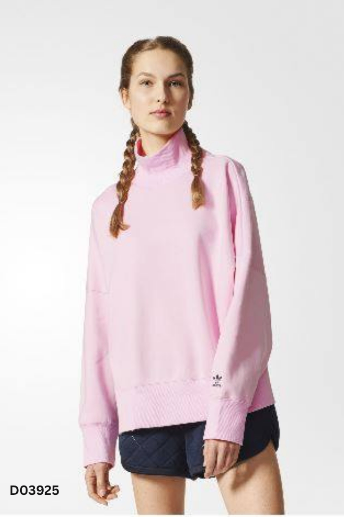 Áo nỉ ADIDAS hồng cổ cao