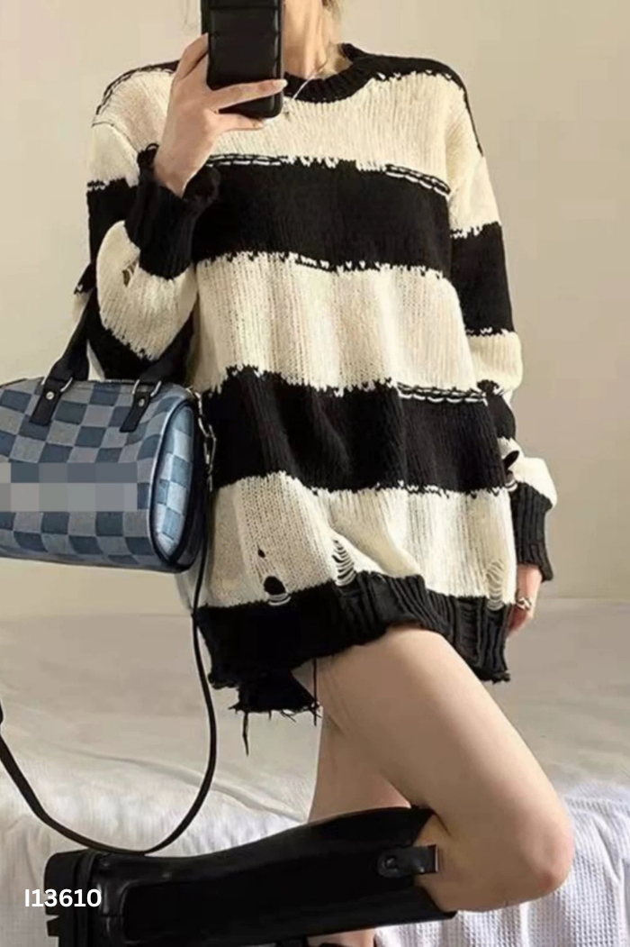 Áo len be phối đen