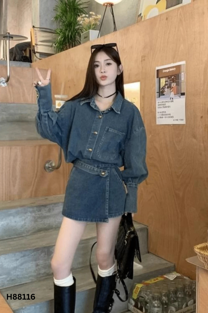 Áo khoác jeans xanh