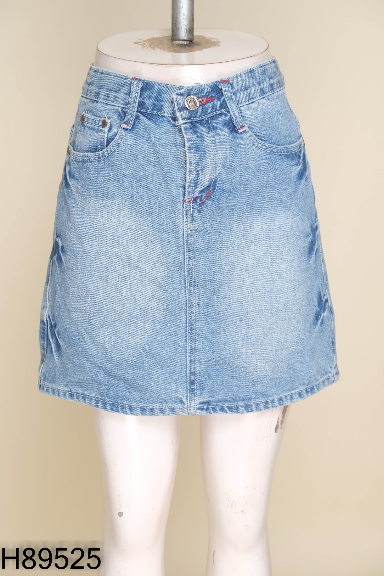 Chân váy jeans xanh dáng ngắn