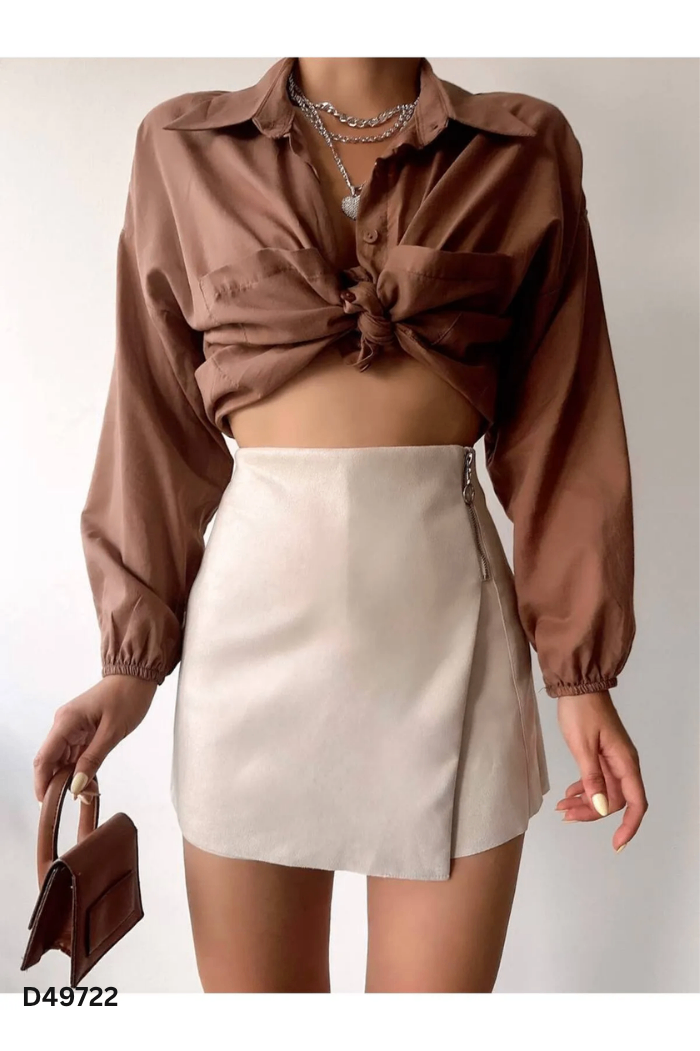 Quần shorts ZARA da be giả váy (CẮT TAG)