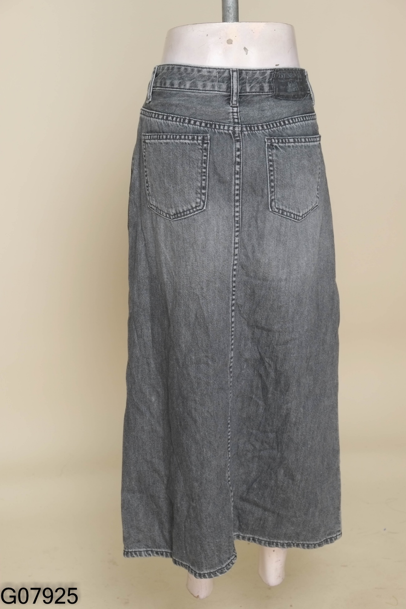 Chân váy jeans xám xẻ