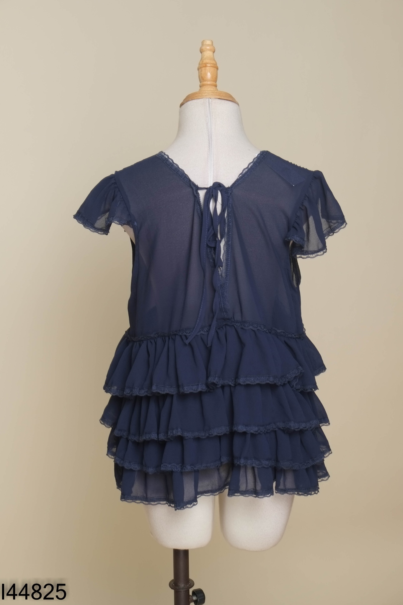 Áo babydoll xanh than viền ren