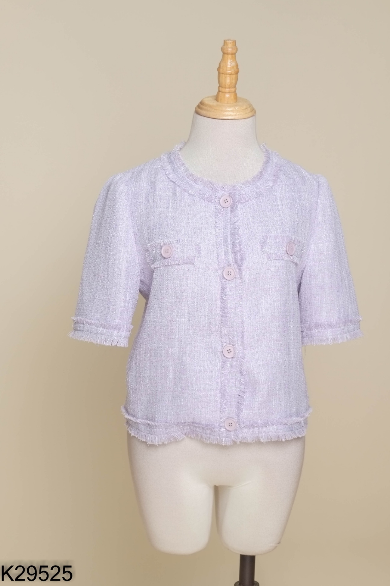 Áo dạ tweed tím ánh nhũ