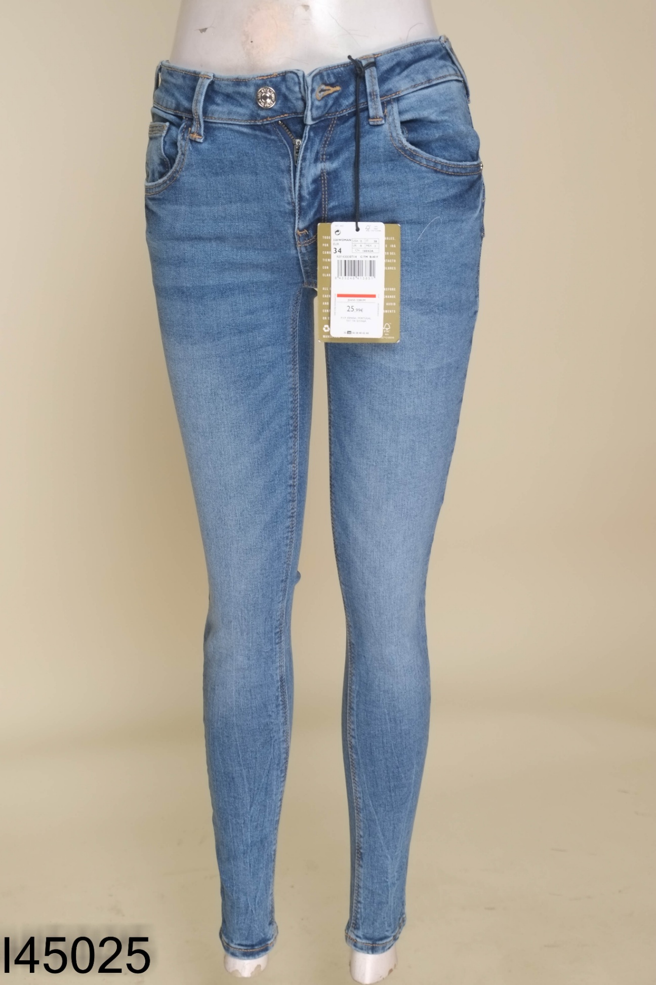 NEWTAG Quần jeans xanh trơn (MANGO XUẤT)