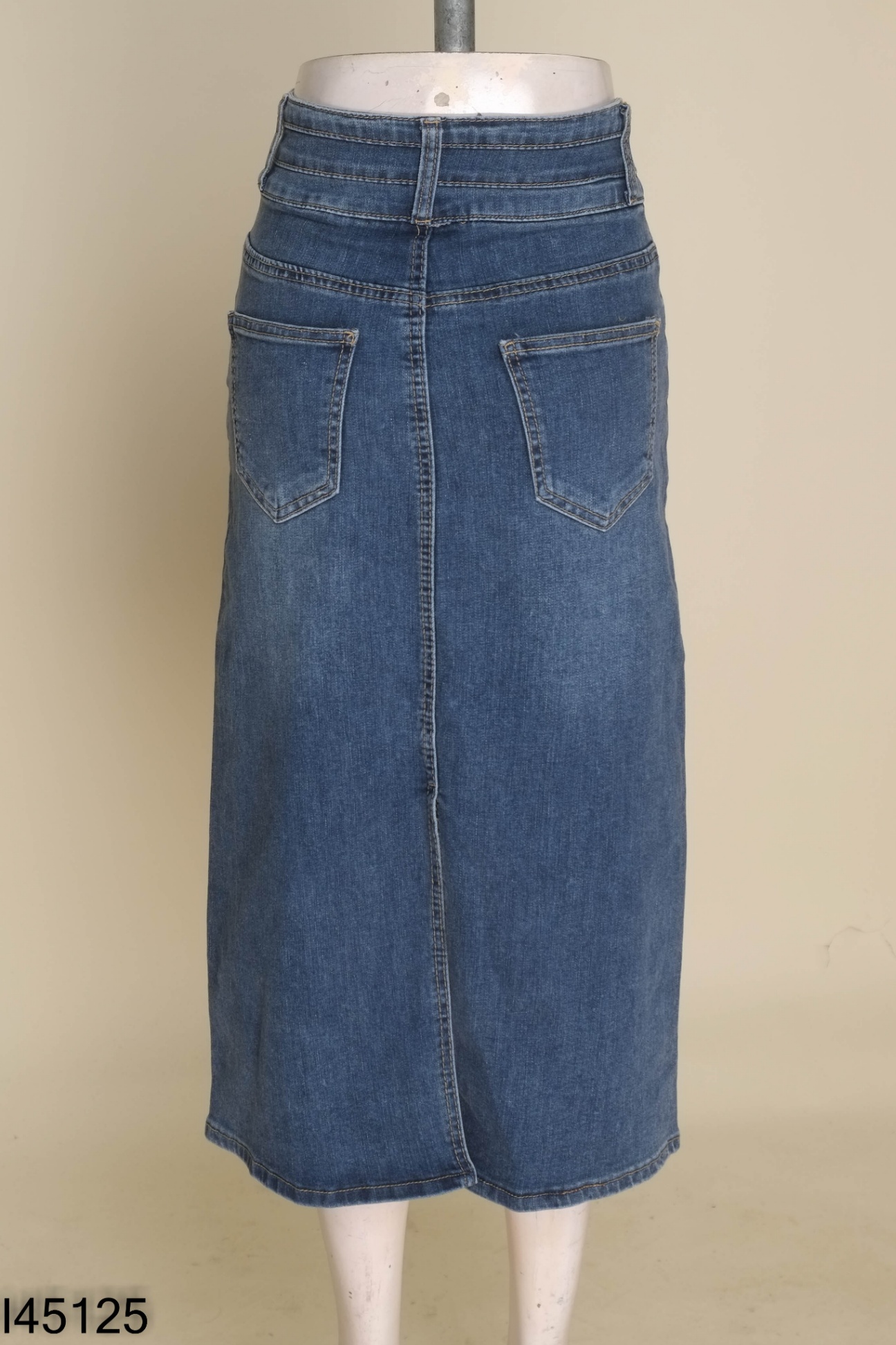 NEWTAG Chân váy jeans xanh trơn