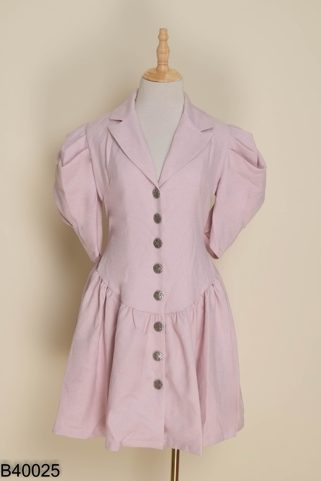 Váy FELI hồng cổ vest