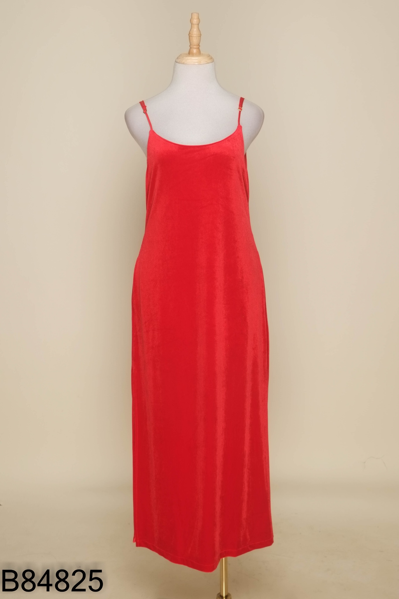 NEWTAG Váy hai dây EVIE LABEL nhung đỏ